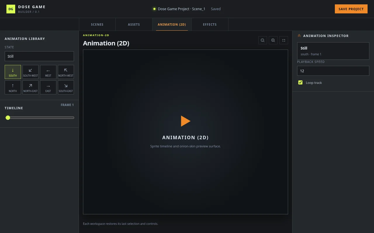 2D animation workspace